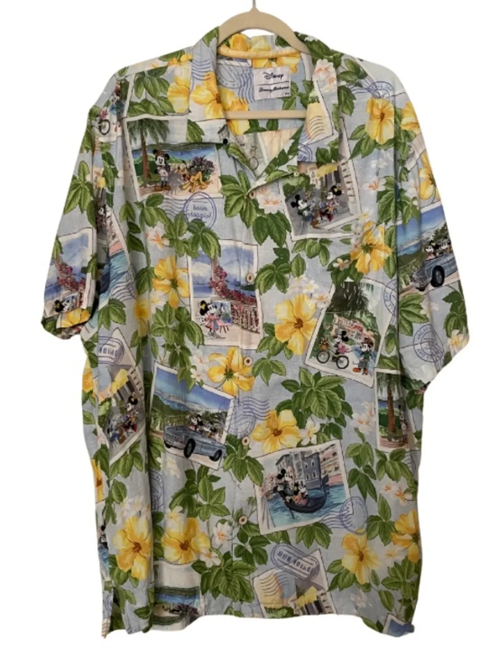 TOMMY BAHAMA Disney Hawaiian Shirt Postcard to Paradise Limited Edition XXXL